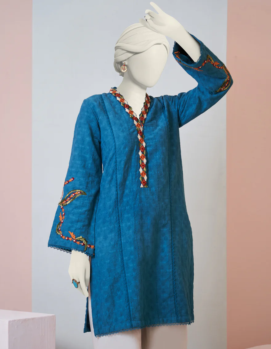 TEAL DOBBY KURTI | JJLK-W-JPWK-US-23-974 FB/JN-432 - Image 2