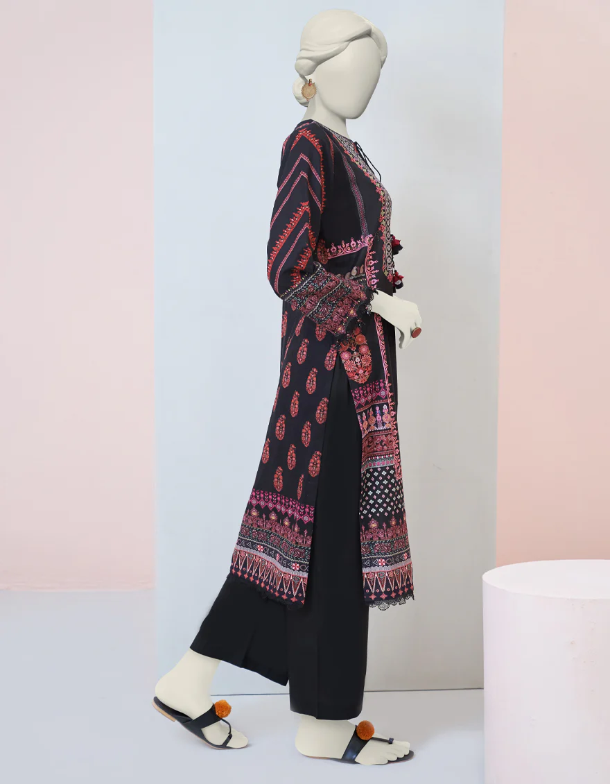 BLACK KHADDAR KURTI | JJLK-W-JPWK-US-23-977 FB/JT-950(ZARQA) - Image 2