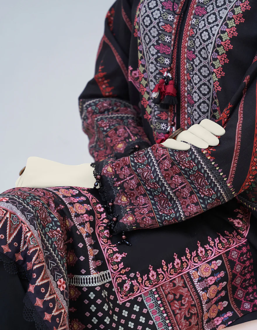 BLACK KHADDAR KURTI | JJLK-W-JPWK-US-23-977 FB/JT-950(ZARQA) - Image 3