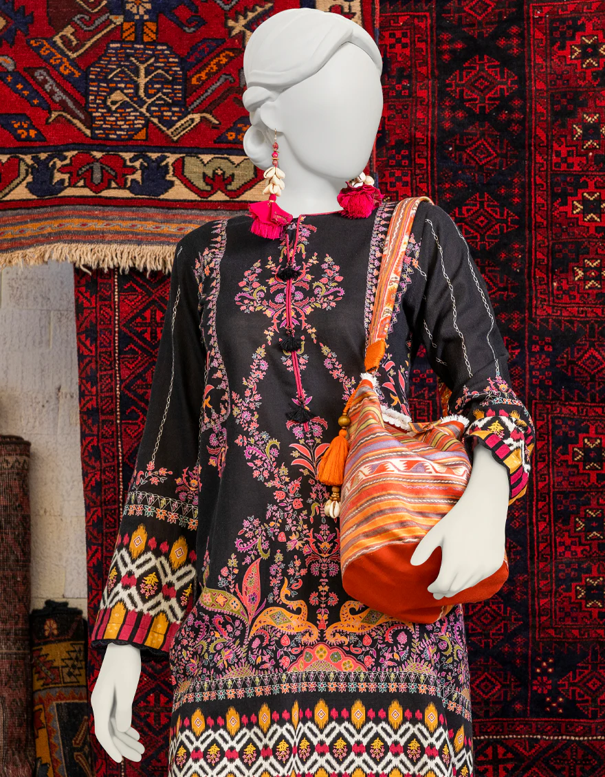 BLACK KHADDAR KURTI | JJLK-W-JPWK-US-23-992 FB/ECLIPSE - Image 3