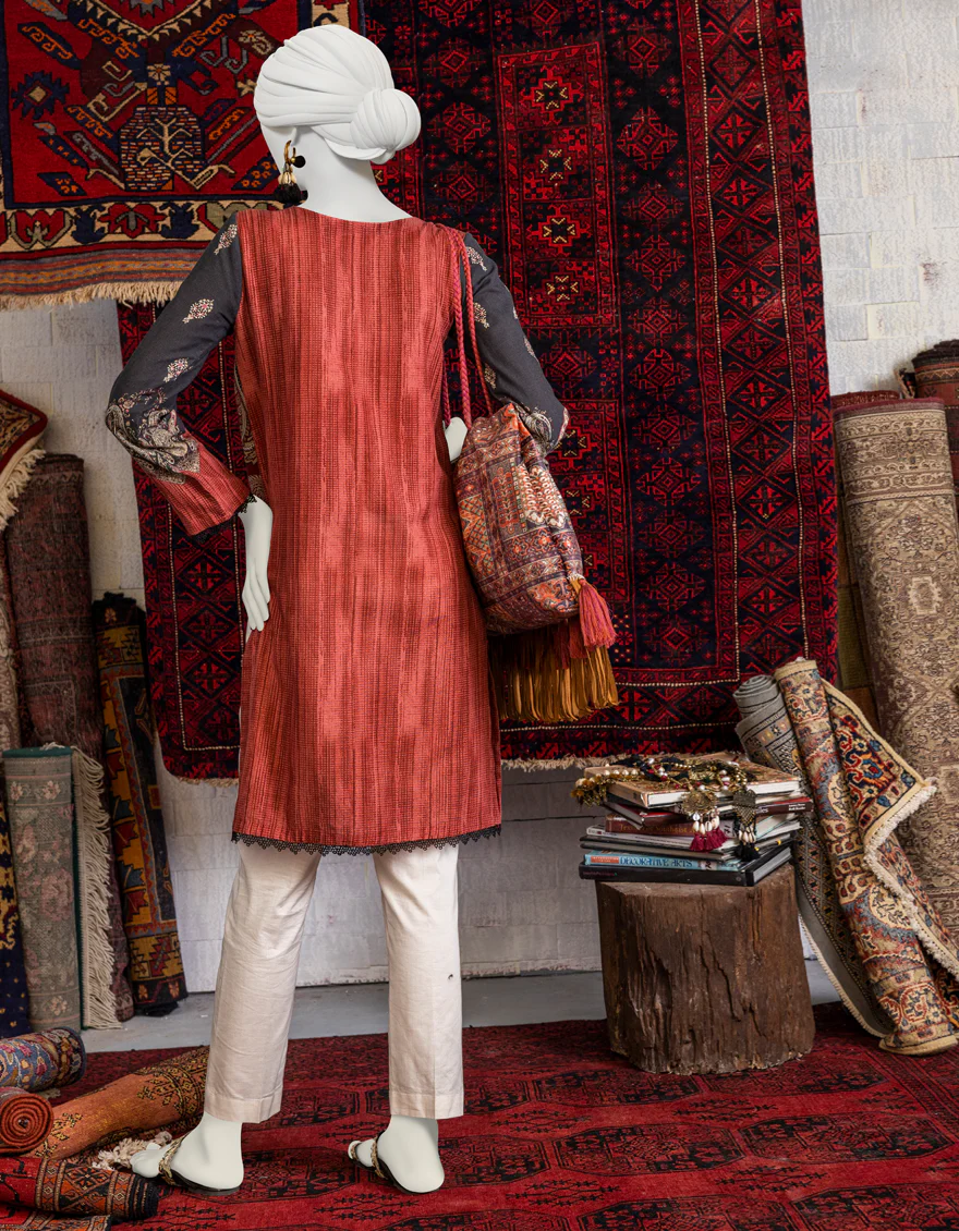 BLACK KHADDAR KURTI | JJLK-W-JPWK-US-23-993 FB/KHALISH - Image 2