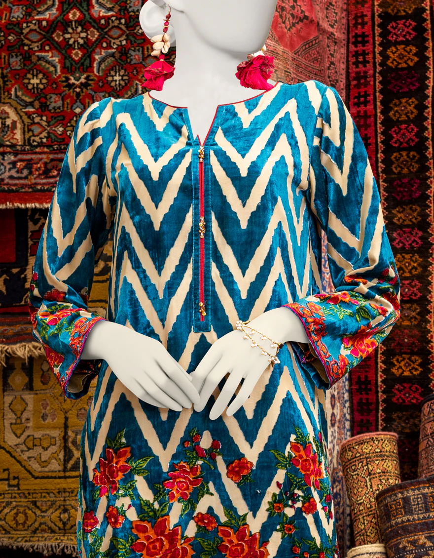 TURQUOISE PALACHI KURTI | JJLK-W-JPWK-US-23-995 FB/BUROUT PALACHI - Image 3