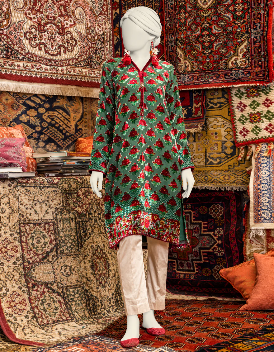 GREEN PALACHI KURTI | JJLK-W-JPWK-US-23-996 FB/BUROUT PALACHI