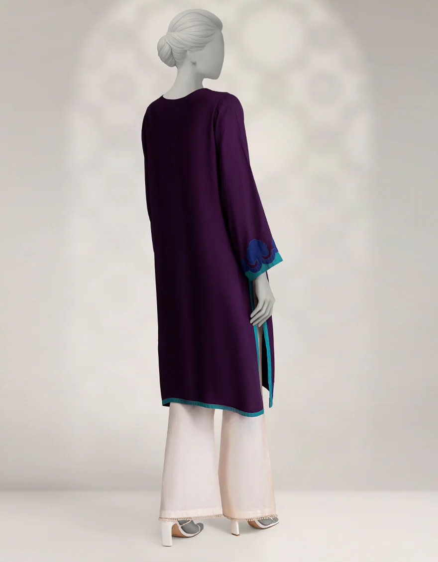PURPLE PASHMINA KURTI | JJLK-W-JSS-25-564 FB/VIBRANT BANDS-03 - Image 2