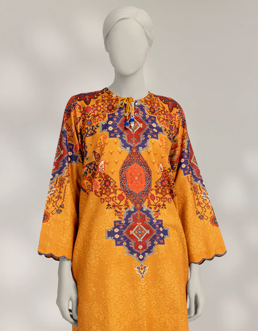 CHROME KHADDAR SLUB KURTI | JJLK-W-JSS-25-569 FB/MOROCCAN RUG-04 - Image 3