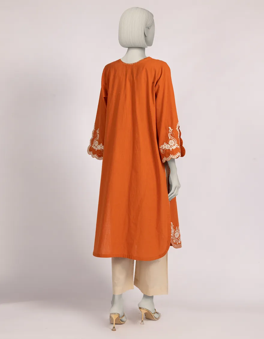 ORANGE DOBBY KURTI | JJLK-W-JSS-25-573 FB/FOLK PAISLY-4 - Image 2