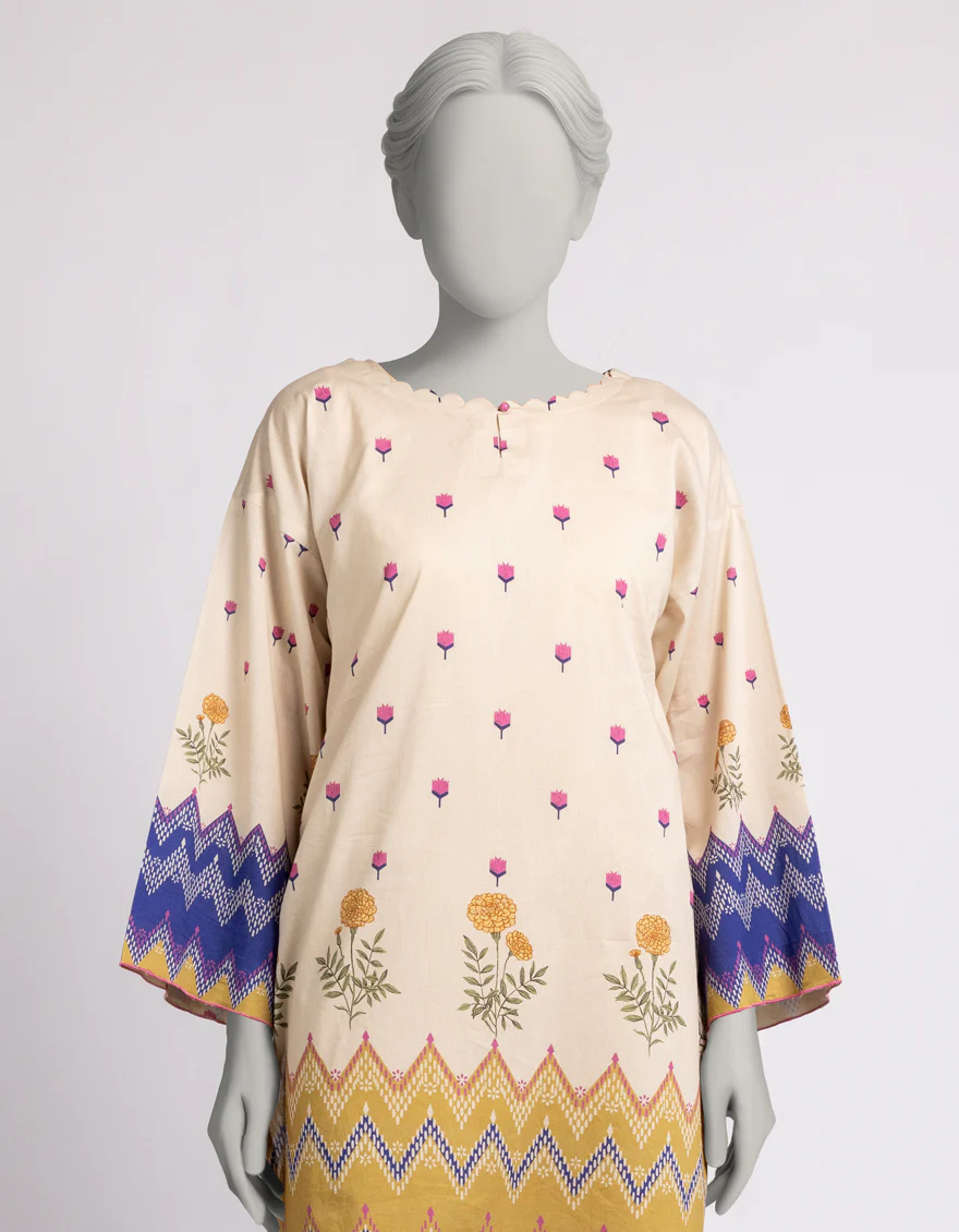 OFF WHITE CAMBRIC KURTI | JJLK-W-JSS-25-581 FB/ESSENTIALS-84 - Image 2
