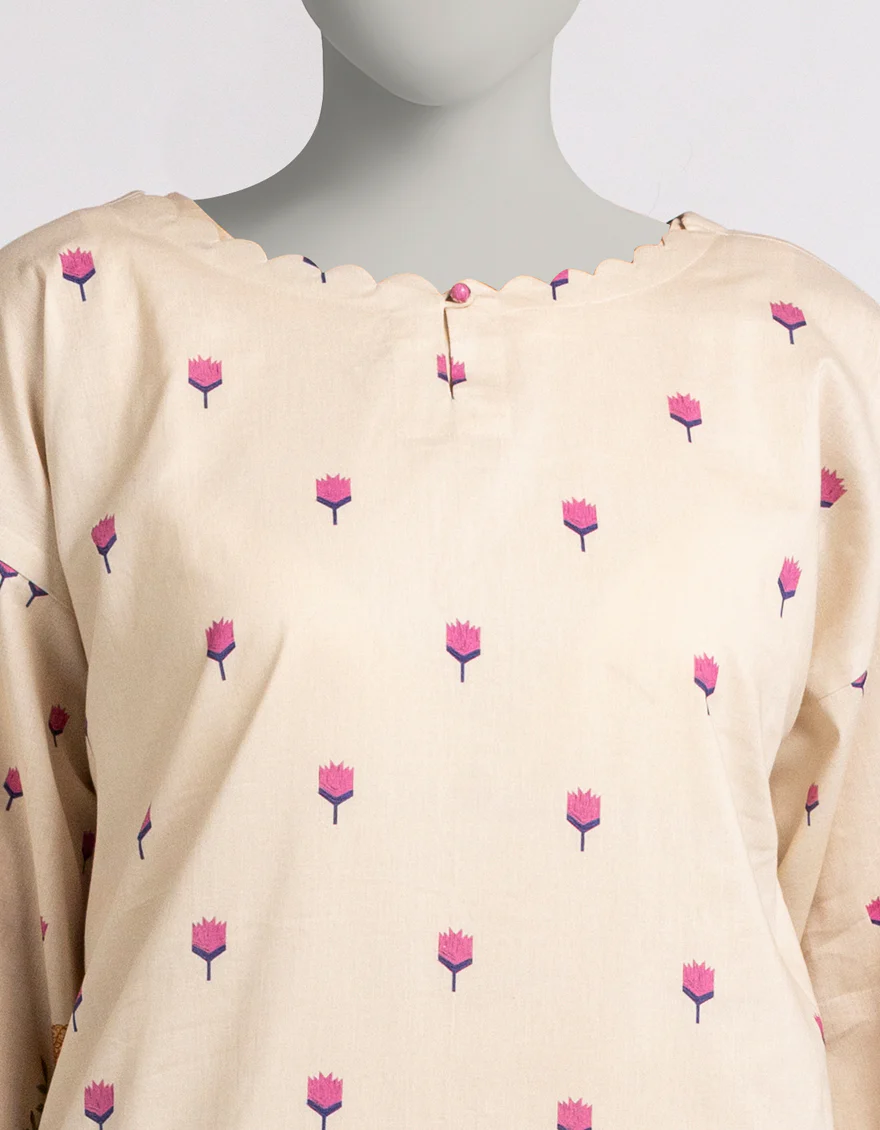 OFF WHITE CAMBRIC KURTI | JJLK-W-JSS-25-581 FB/ESSENTIALS-84 - Image 3
