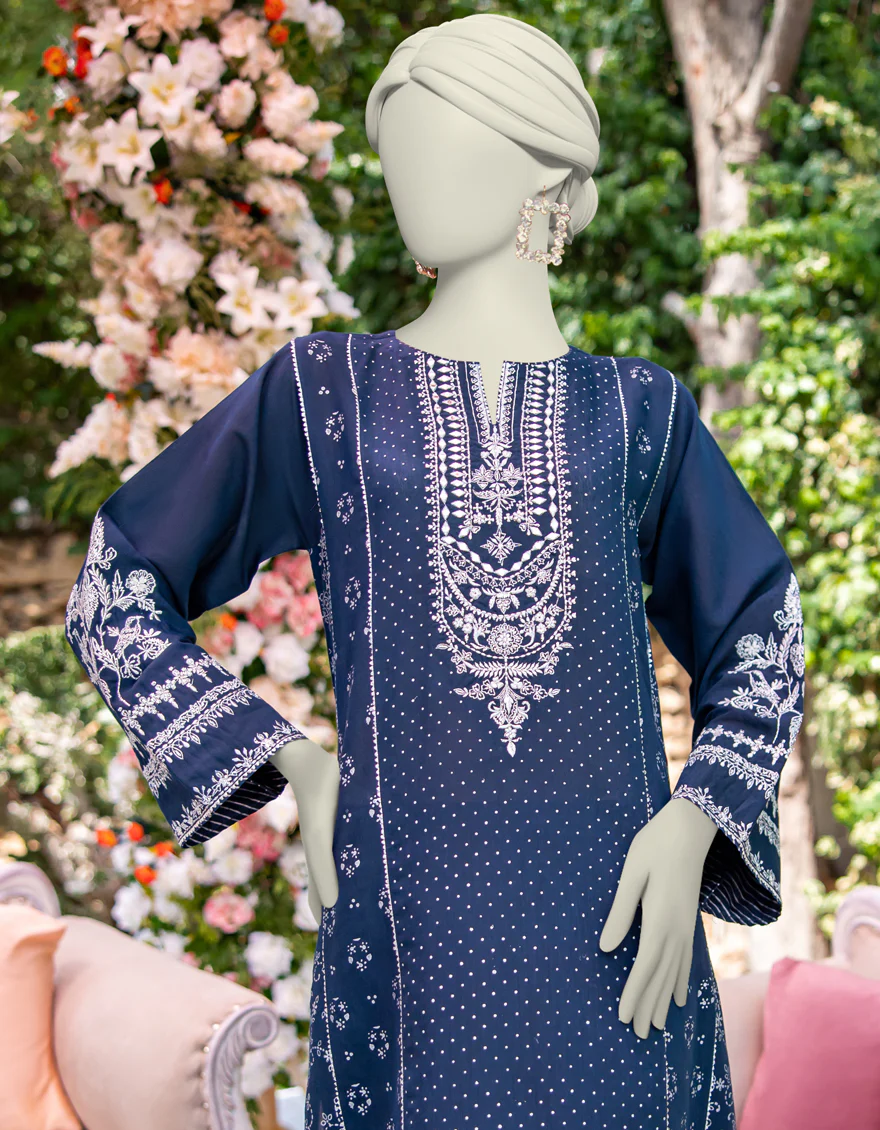 BLUE PAPER COTTON KURTI | JJLK-W-JWS-24-3016 FB/ELFESYA-1 - Image 3