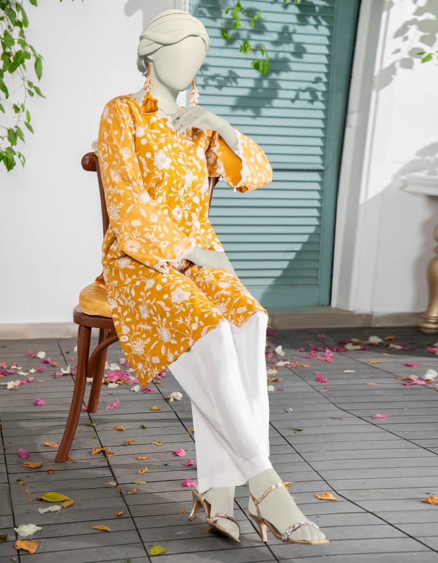 YELLOW TEXTURED KURTI | JJLK-W-JWS-24-3032 FB/ETHNIC-1 - Image 2
