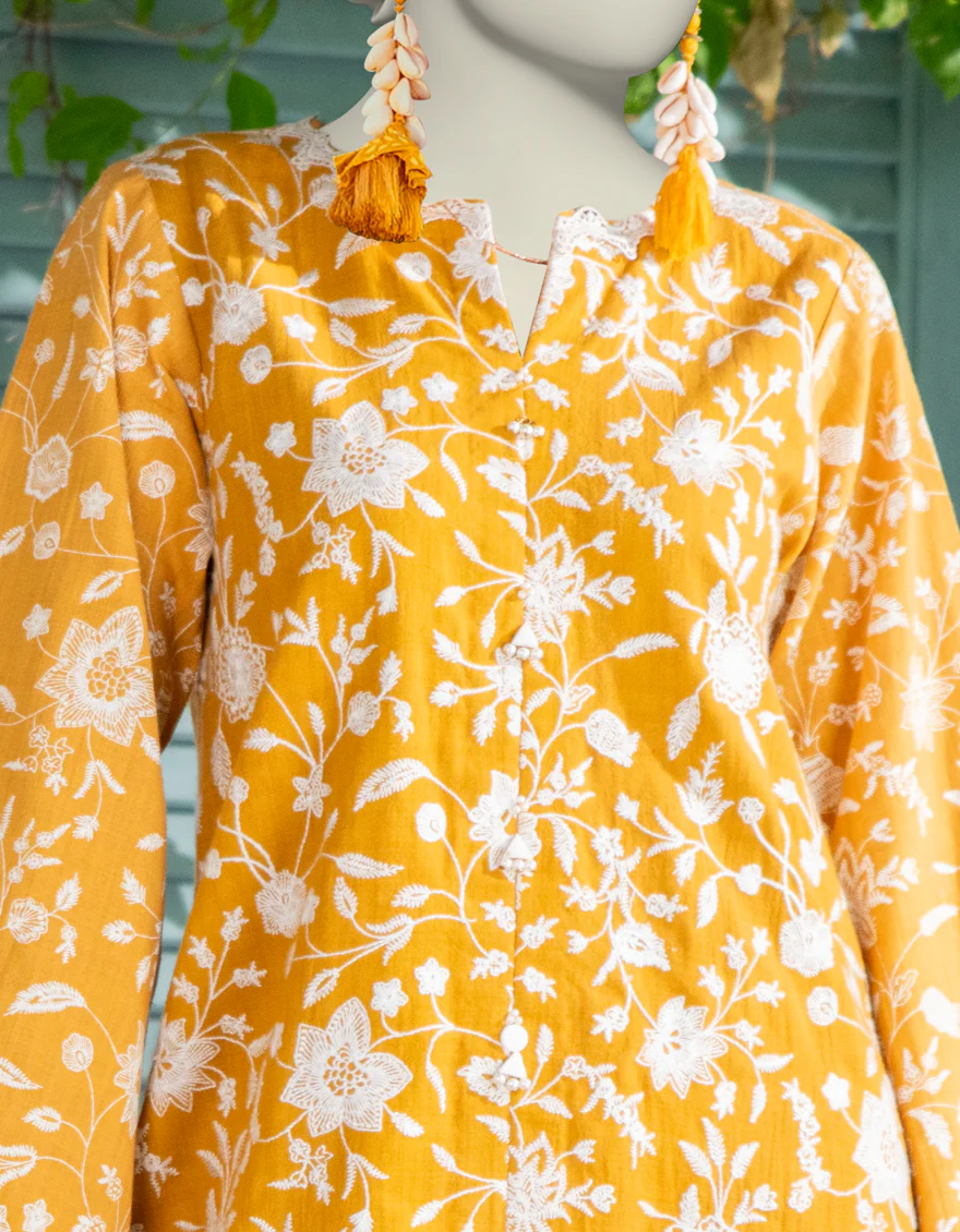 YELLOW TEXTURED KURTI | JJLK-W-JWS-24-3032 FB/ETHNIC-1 - Image 3