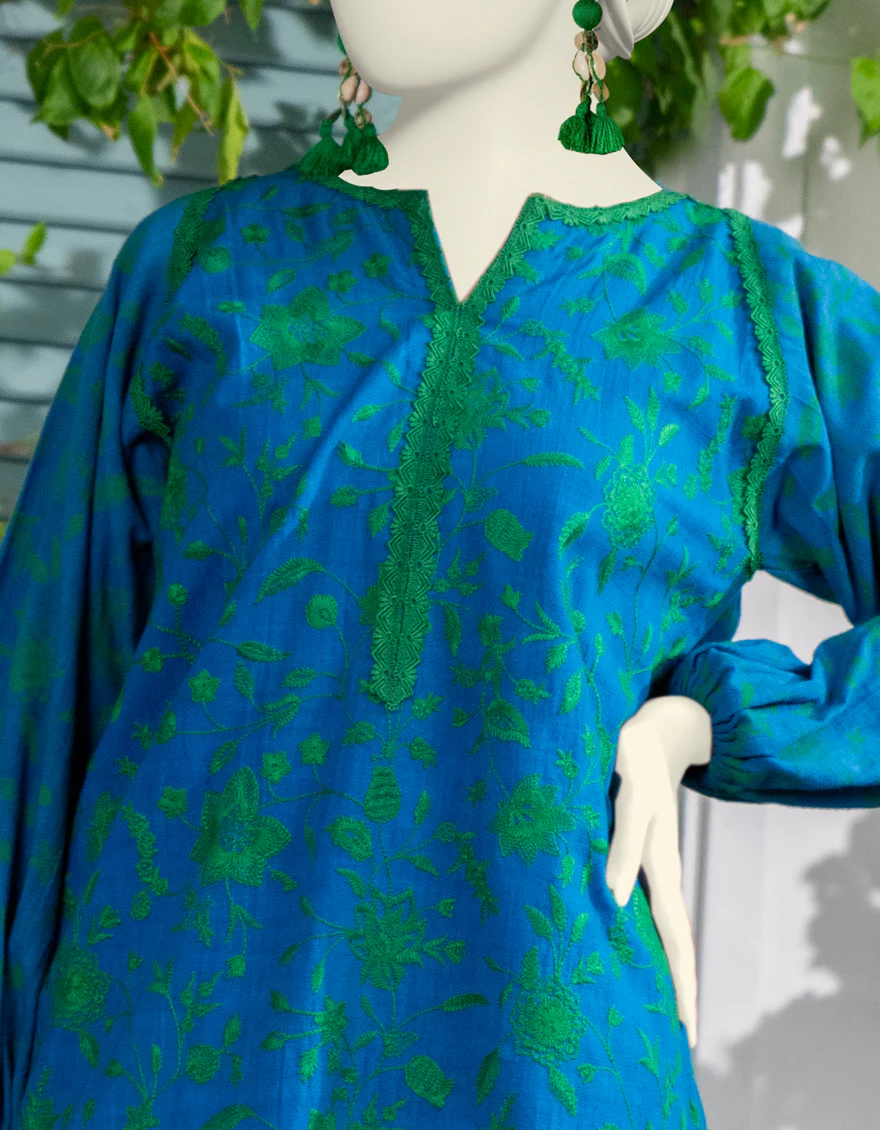 BLUE TEXTURED KURTI | JJLK-W-JWS-24-3033 FB/ETHNIC-2 - Image 2