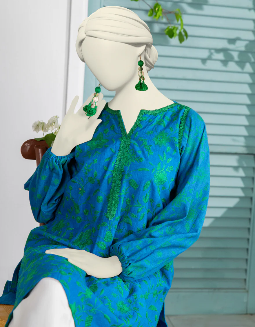 BLUE TEXTURED KURTI | JJLK-W-JWS-24-3033 FB/ETHNIC-2 - Image 3