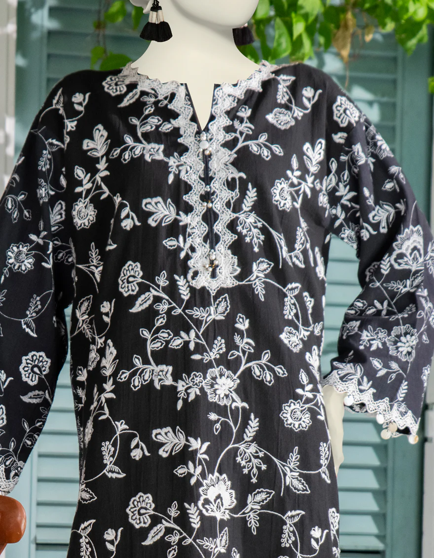 BLACK TEXTURED KURTI | JJLK-W-JWS-24-3035 FB/ETHNIC-4 - Image 3