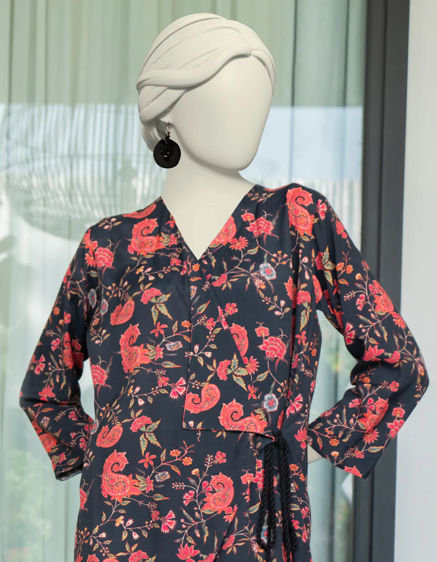 BLACK KHADDI KURTI | JJLK-W-JWS-24-3079 FB/BOLD PRINT-03 - Image 3