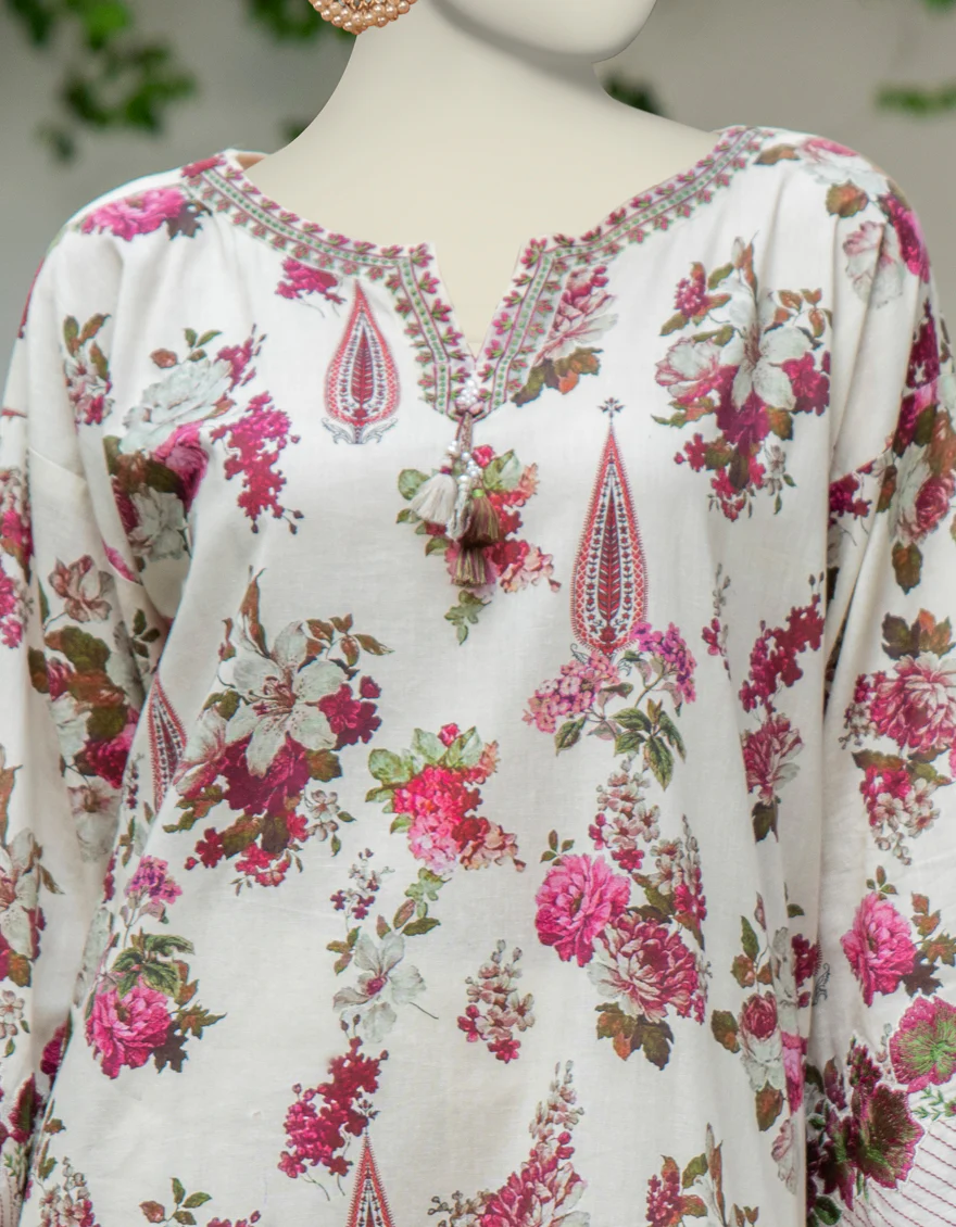 WHITE CAMBRIC KURTI | JJLK-W-JWS-24-3081 FB/SPRING FLORAL-01 - Image 3
