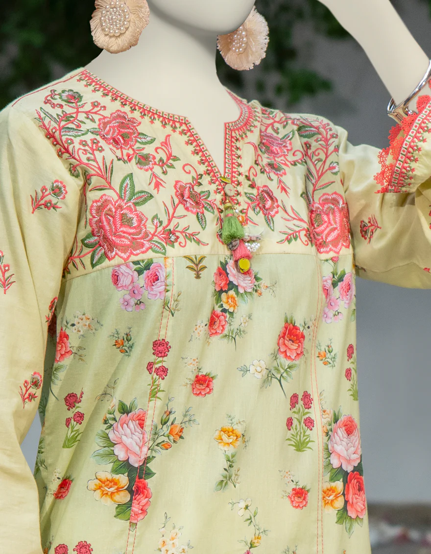 MULTI CAMBRIC KURTI | JJLK-W-JWS-24-3084 FB/SPRING FLORAL-04 - Image 3