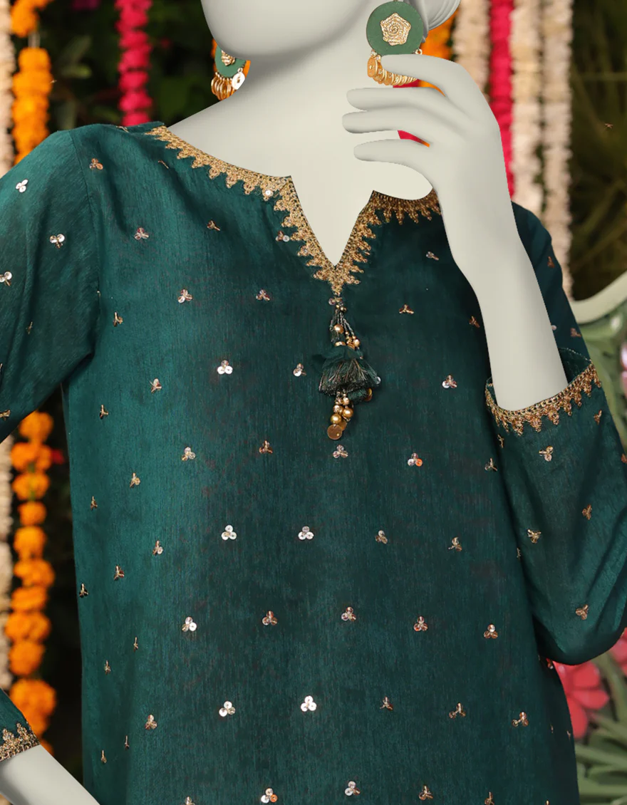 GREEN PAPER COTTON KURTI | JJLK-W-JWS-24-3086 FB/BLINK-02 - Image 2