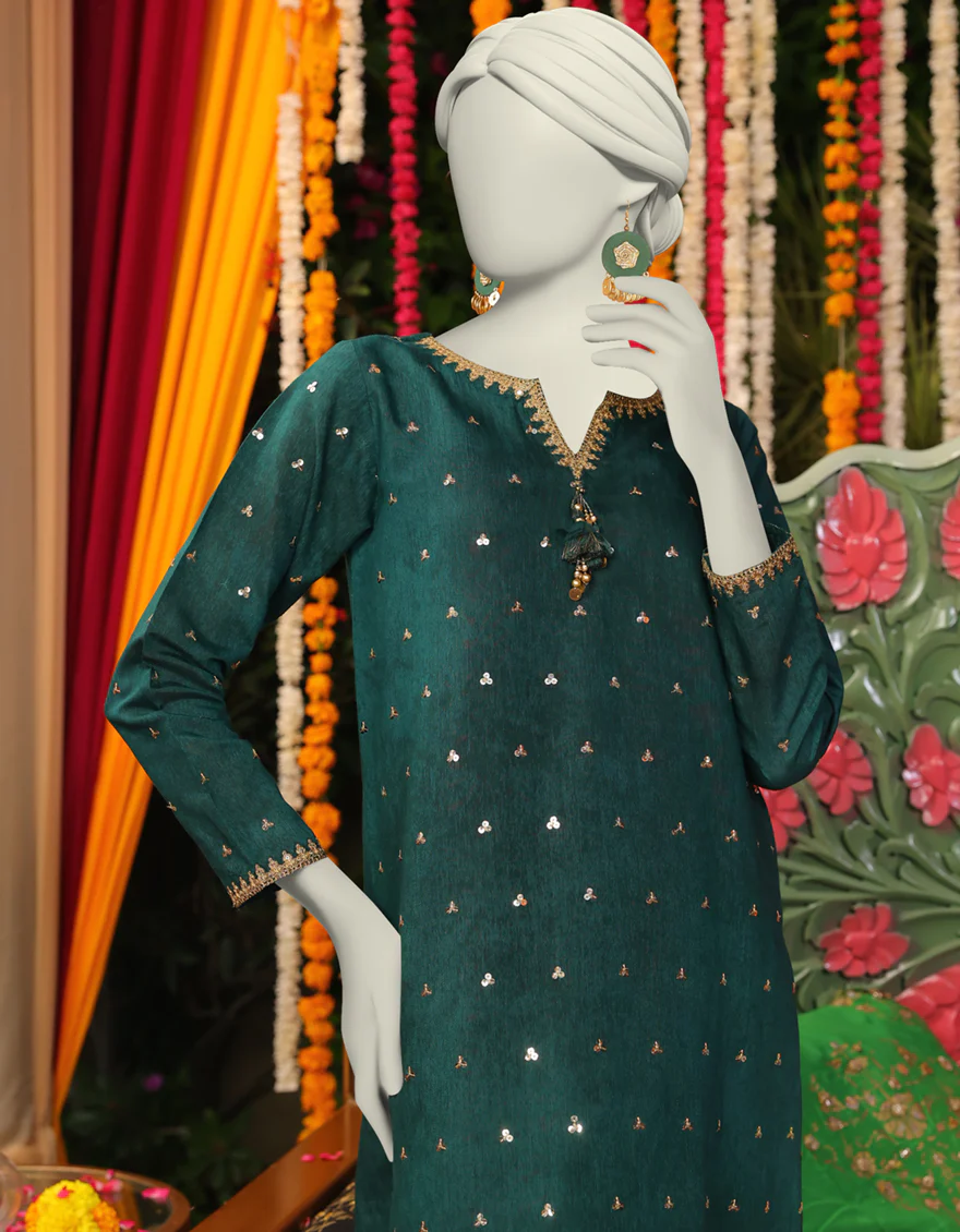 GREEN PAPER COTTON KURTI | JJLK-W-JWS-24-3086 FB/BLINK-02 - Image 3