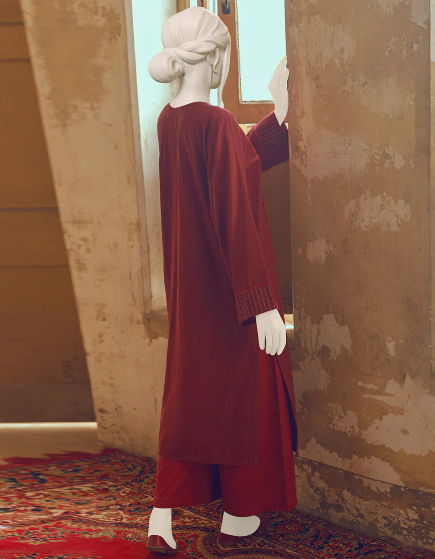 MAROON PLAIN KURTI | JJLK-W-JWS-US-22-3019 FB/EMK-014 - Image 2