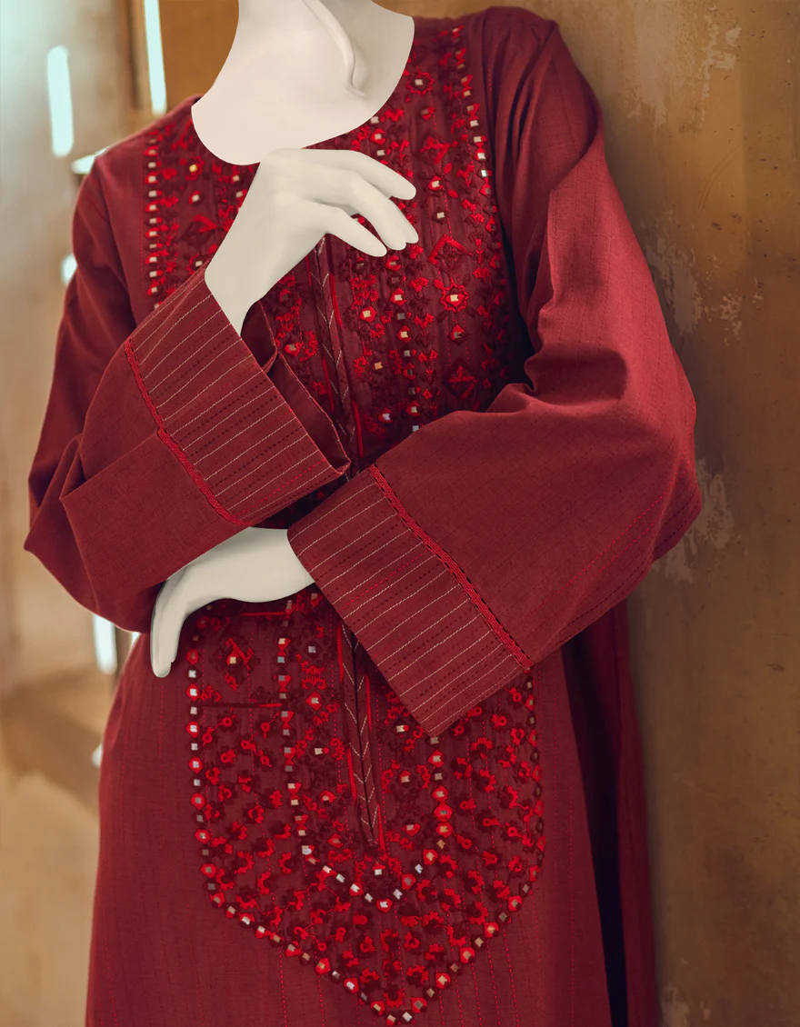 MAROON PLAIN KURTI | JJLK-W-JWS-US-22-3019 FB/EMK-014 - Image 3