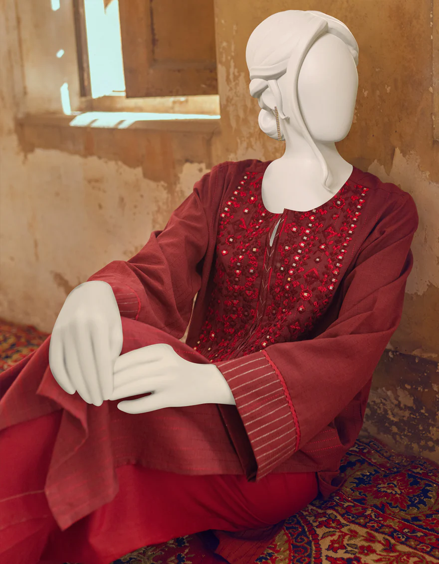 MAROON PLAIN KURTI | JJLK-W-JWS-US-22-3019 FB/EMK-014 - Image 4