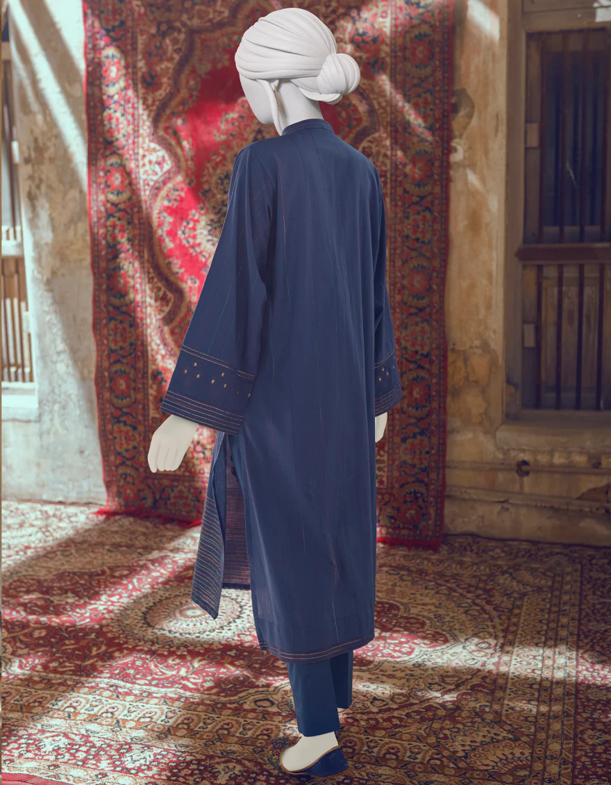 BLUE JACQUARD KURTI | JJLK-W-JWS-US-22-3022 FB/V-WARP-001 - Image 2