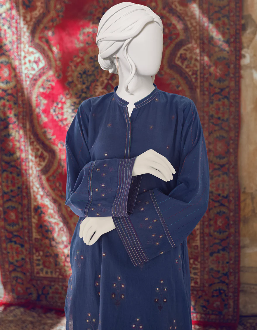 BLUE JACQUARD KURTI | JJLK-W-JWS-US-22-3022 FB/V-WARP-001 - Image 4