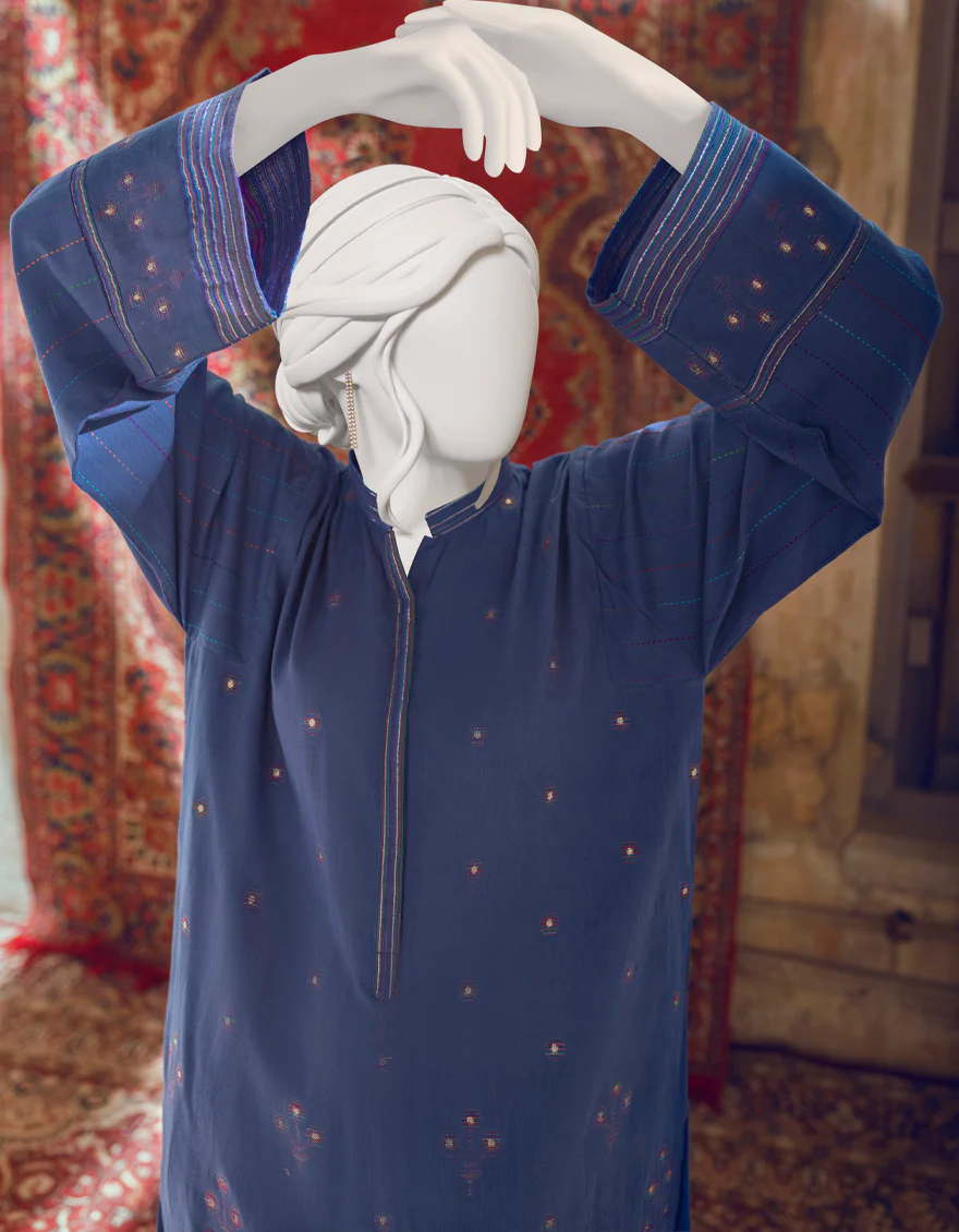 BLUE JACQUARD KURTI | JJLK-W-JWS-US-22-3022 FB/V-WARP-001 - Image 5