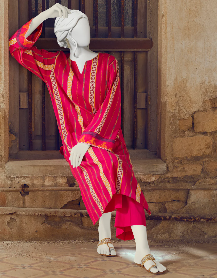 PINK JACQUARD KURTI | JJLK-W-JWS-US-22-3023 FB/V-WARP-002 - Image 5