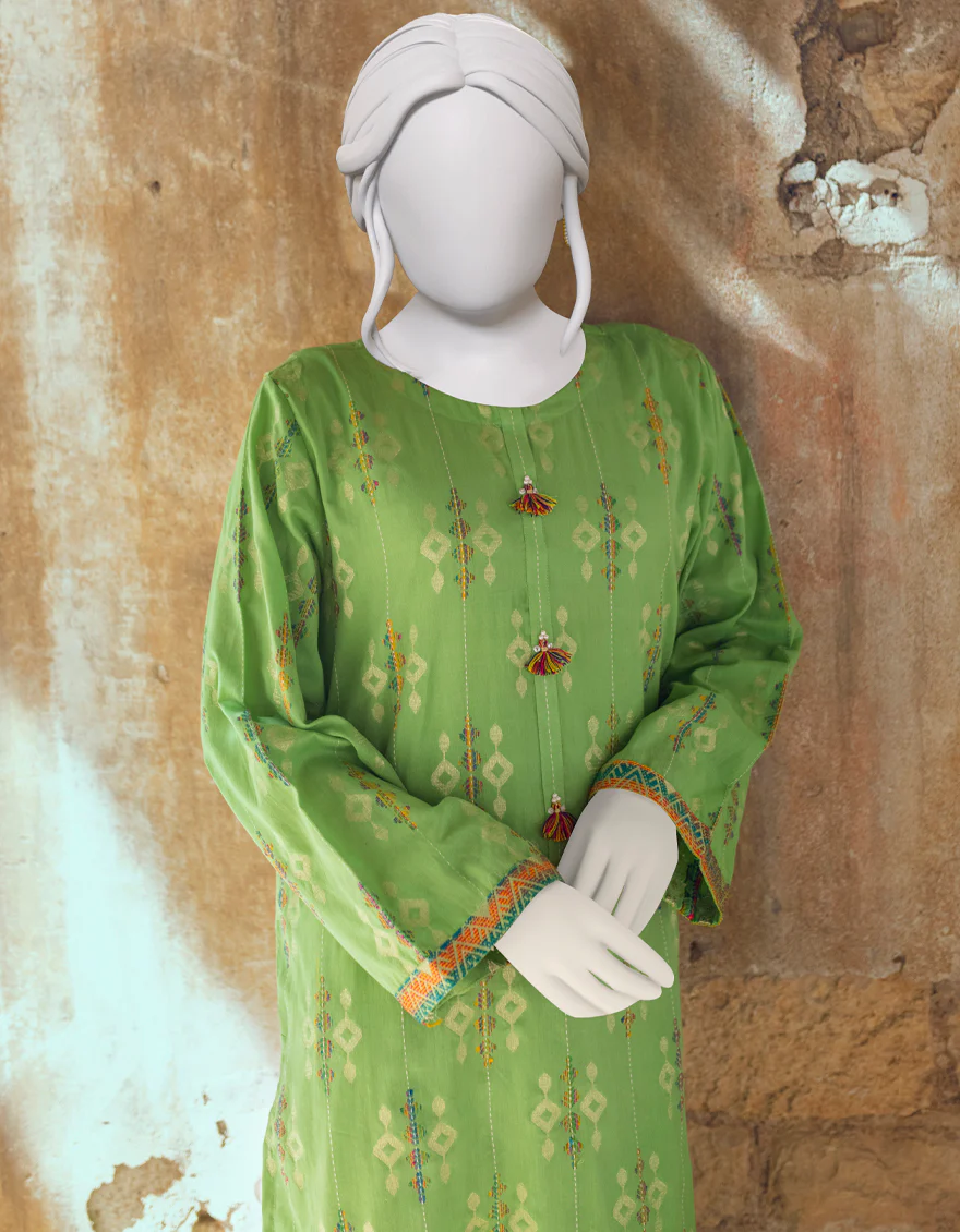 GREEN JACQUARD KURTI | JJLK-W-JWS-US-22-3025 FB/V-WARP-004 - Image 6