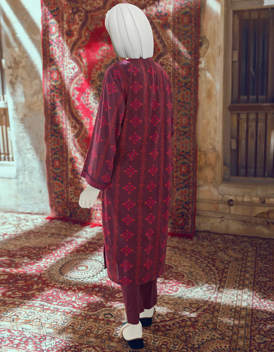 PURPLE & PINK JACQUARD KURTI | JJLK-W-JWS-US-22-3026 FB/V-WARP-005 - Image 2
