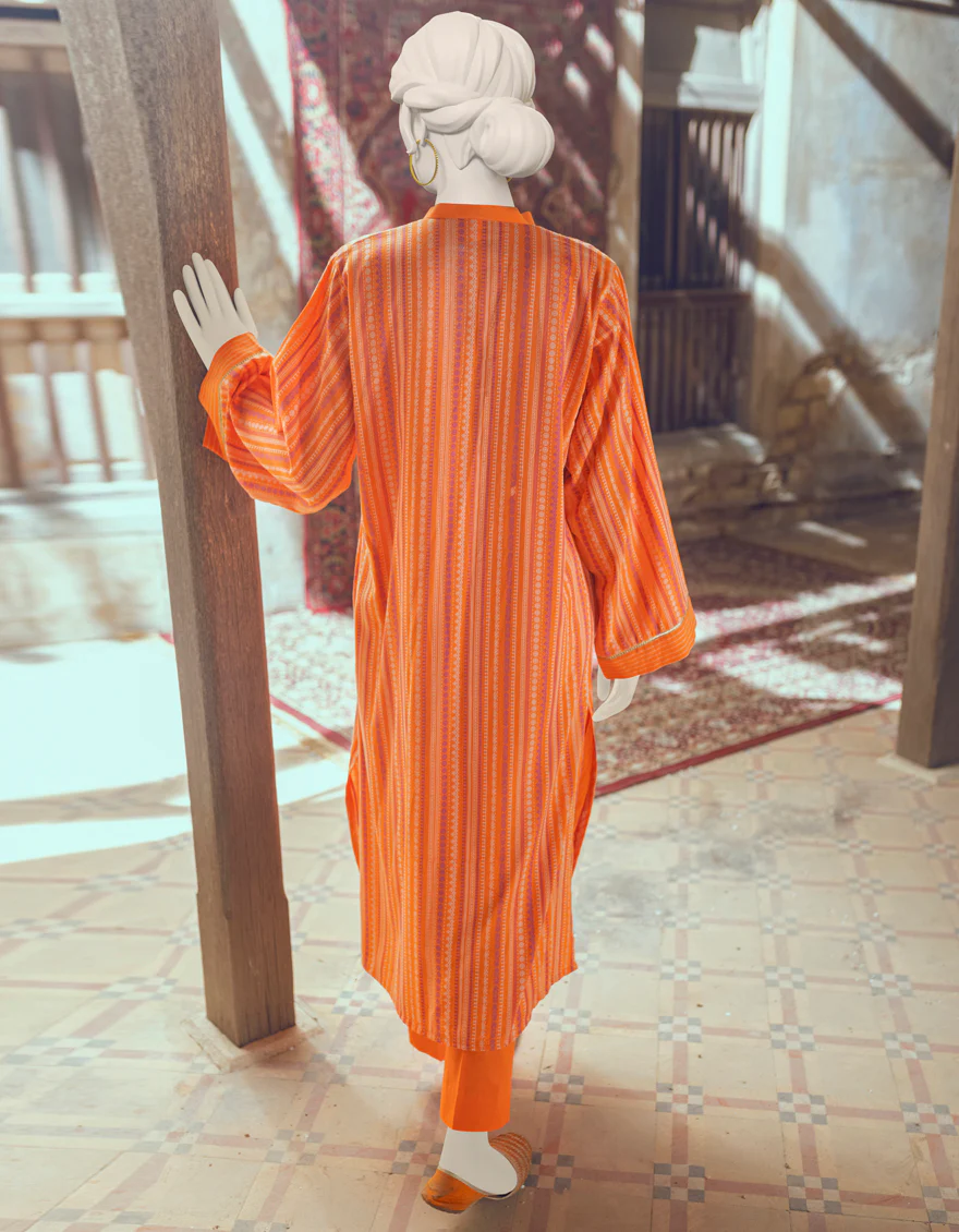ORANGE JACQUARD KURTI | JJLK-W-JWS-US-22-3027 FB/V-WARP-006 - Image 5