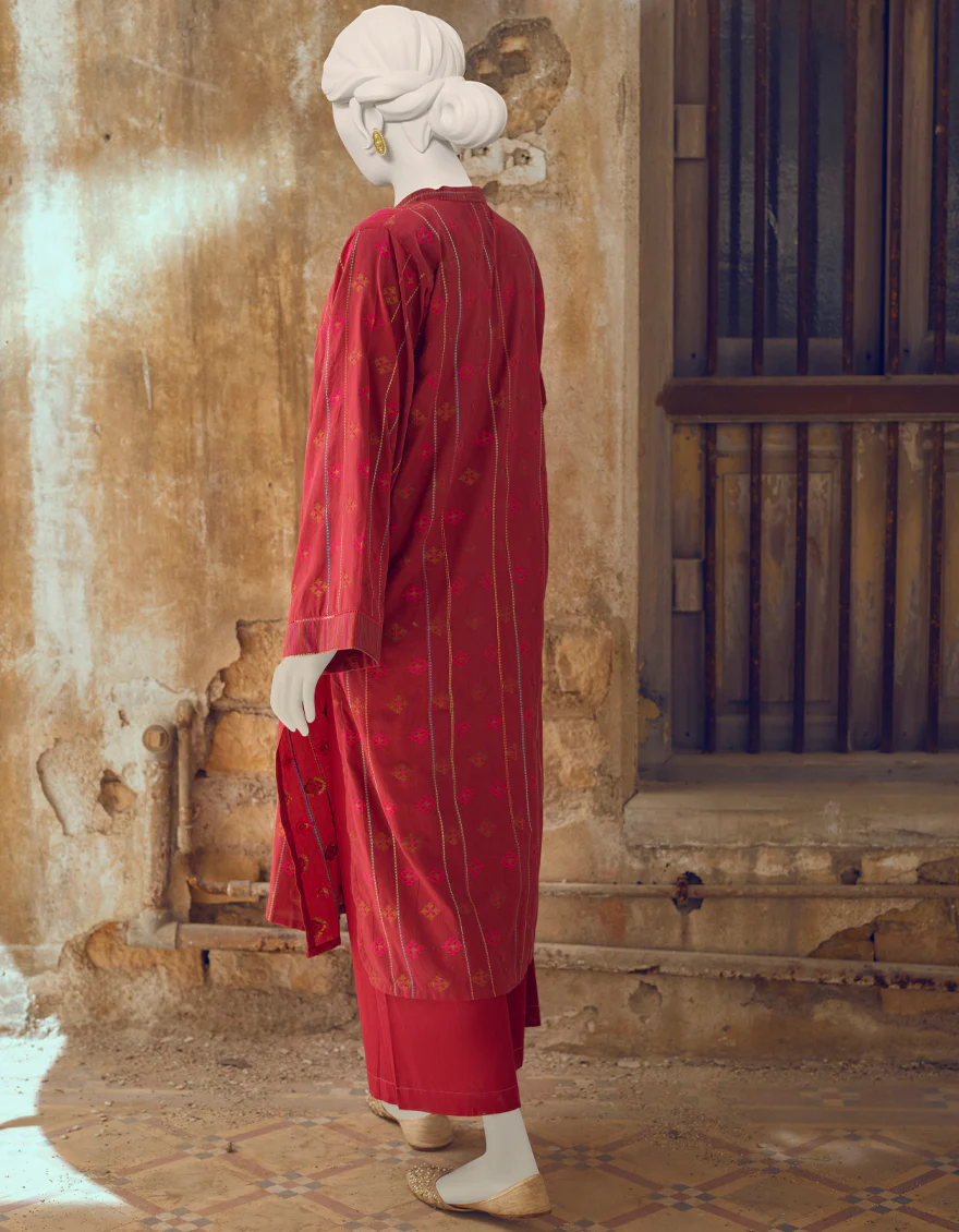 MAROON JACQUARD KURTI | JJLK-W-JWS-US-22-3028 FB/V-WARP-007 - Image 2