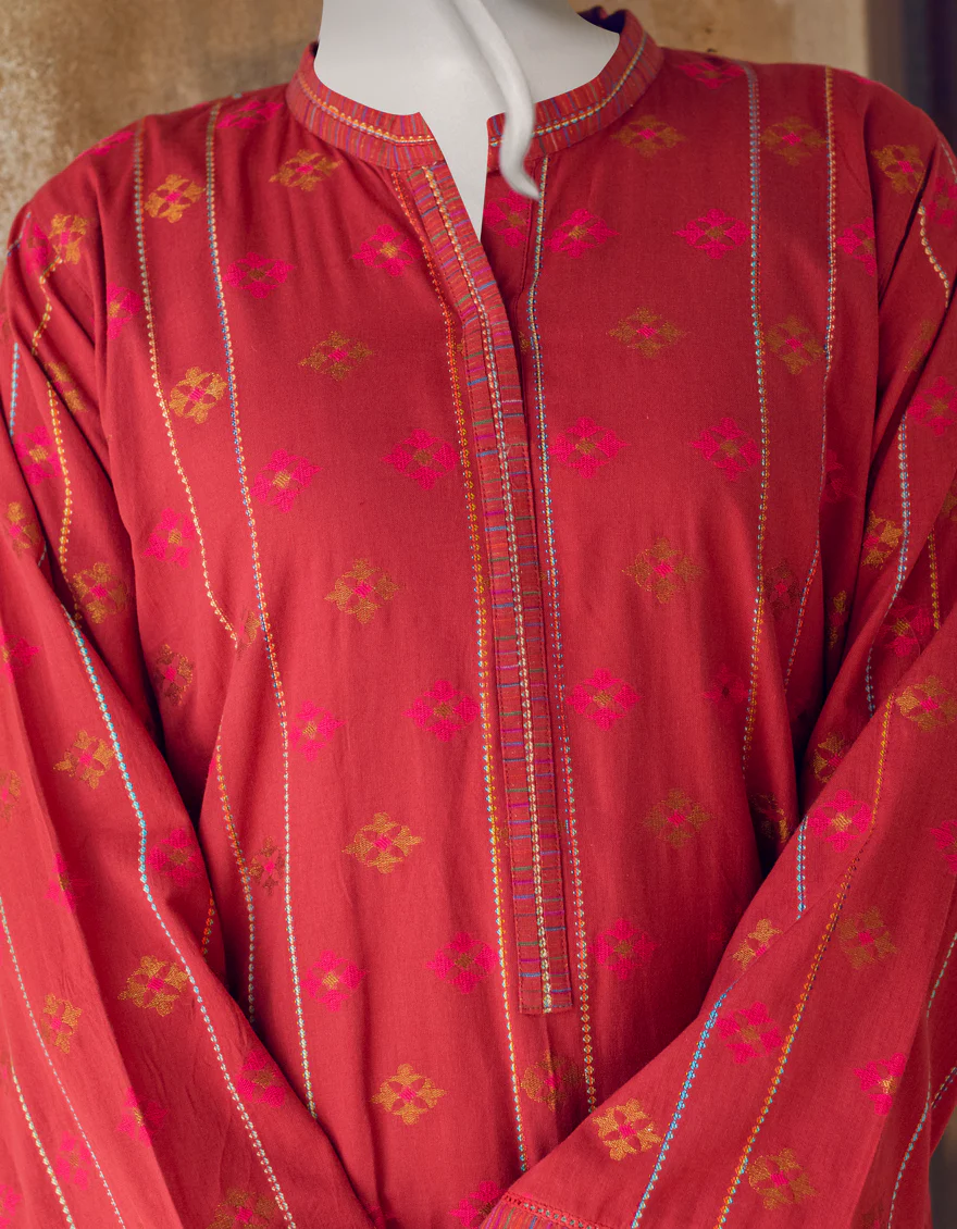 MAROON JACQUARD KURTI | JJLK-W-JWS-US-22-3028 FB/V-WARP-007 - Image 3