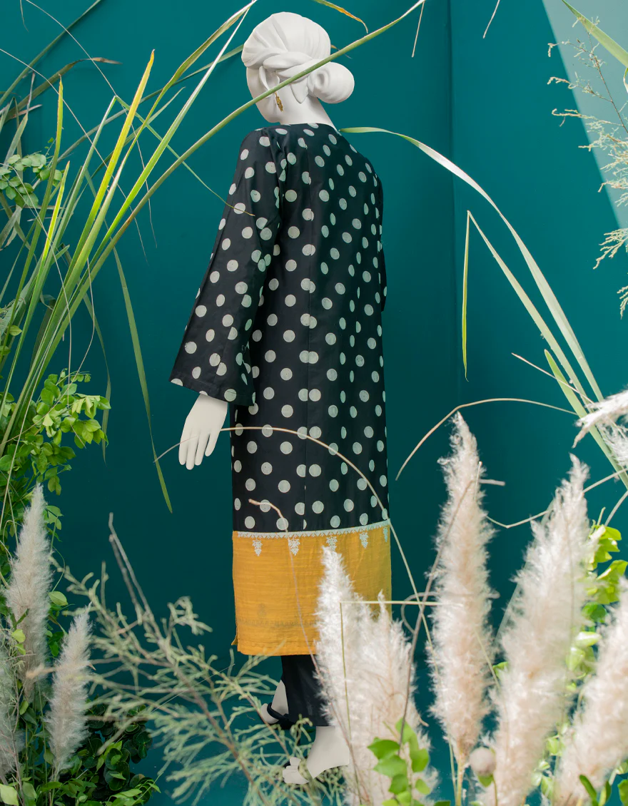 MUSTARD-BLACK KHADDAR KURTI | JJLK-W-JWS-US-22-3030 FB/OLIVENITE - Image 2