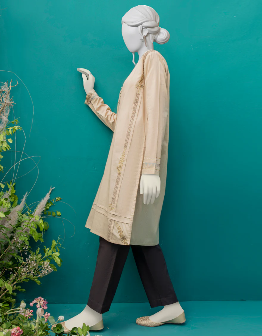 BEIGE LAWN KURTI | JJLK-W-JWS-US-22-3034 FB/COCO - Image 3