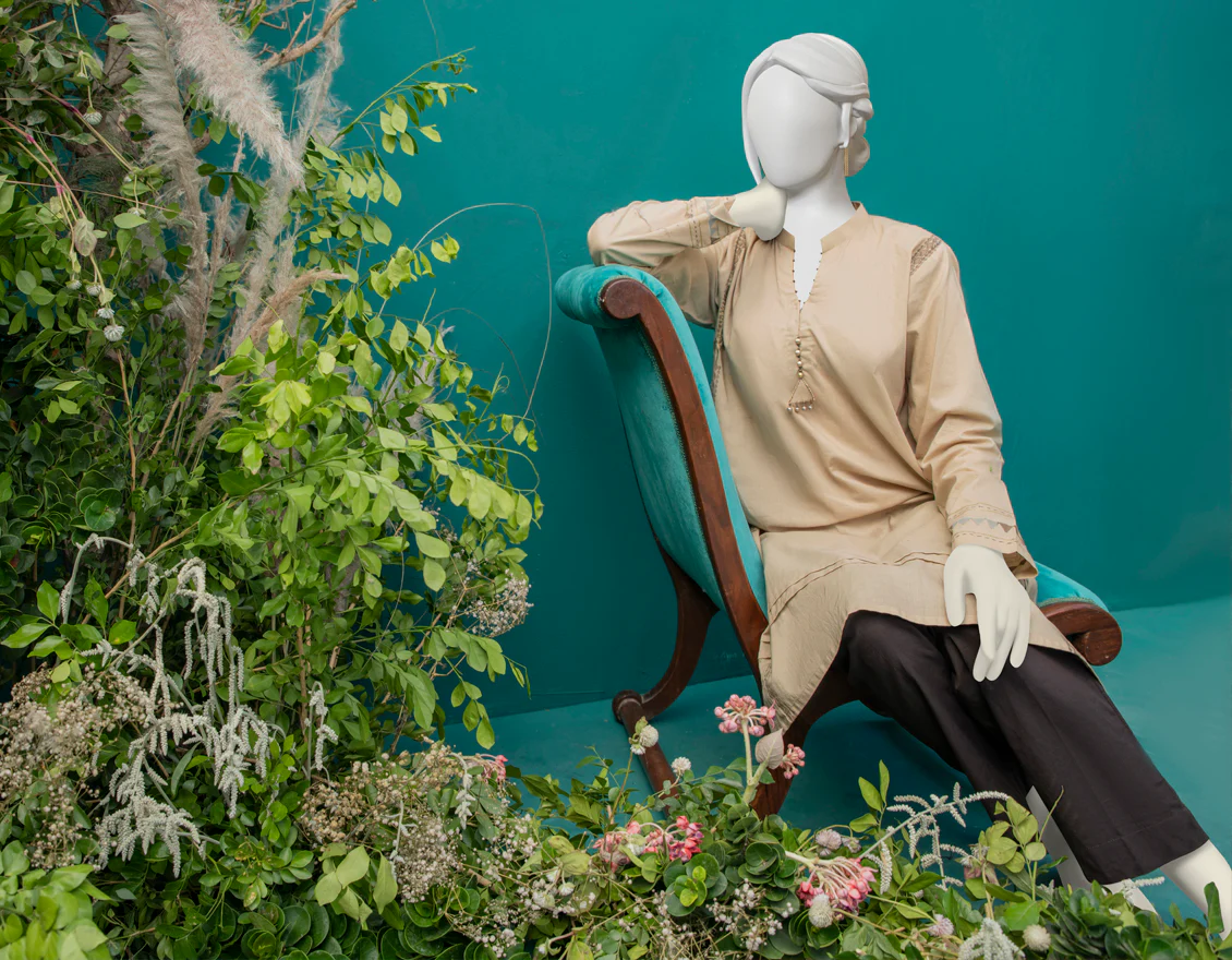 BEIGE LAWN KURTI | JJLK-W-JWS-US-22-3034 FB/COCO - Image 5