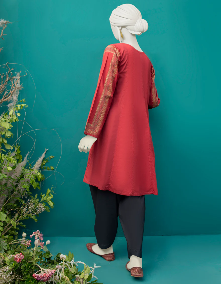 MAROON LAWN KURTI | JJLK-W-JWS-US-22-3036 FB/TOAST - Image 2