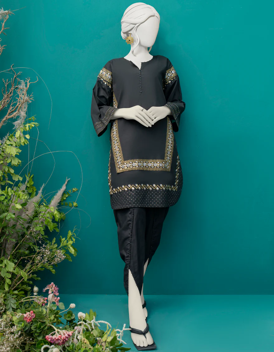 BLACK LAWN KURTI | JJLK-W-JWS-US-22-3037 FB/BREW