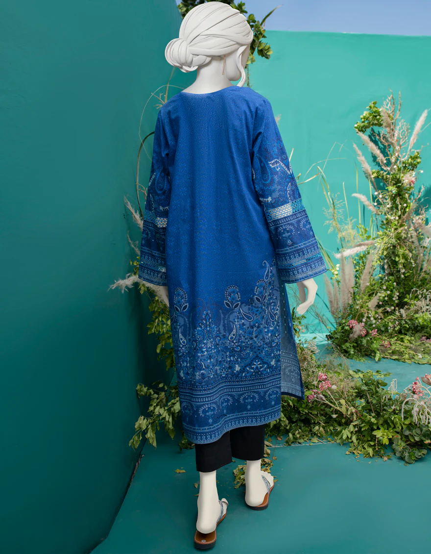 BLUE LAWN KURTI | JJLK-W-JWS-US-22-3040 FB/SLATE - Image 2