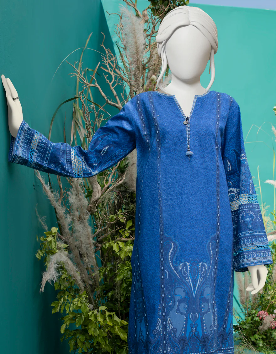 BLUE LAWN KURTI | JJLK-W-JWS-US-22-3040 FB/SLATE - Image 4