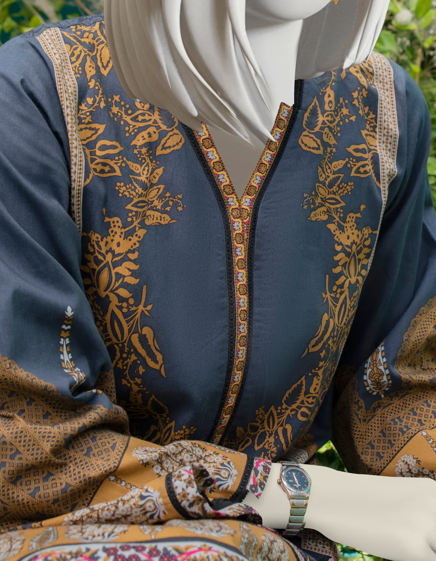 BLUE LAWN KURTI | JJLK-W-JWS-US-22-3042 FB/TAUPE-B - Image 3