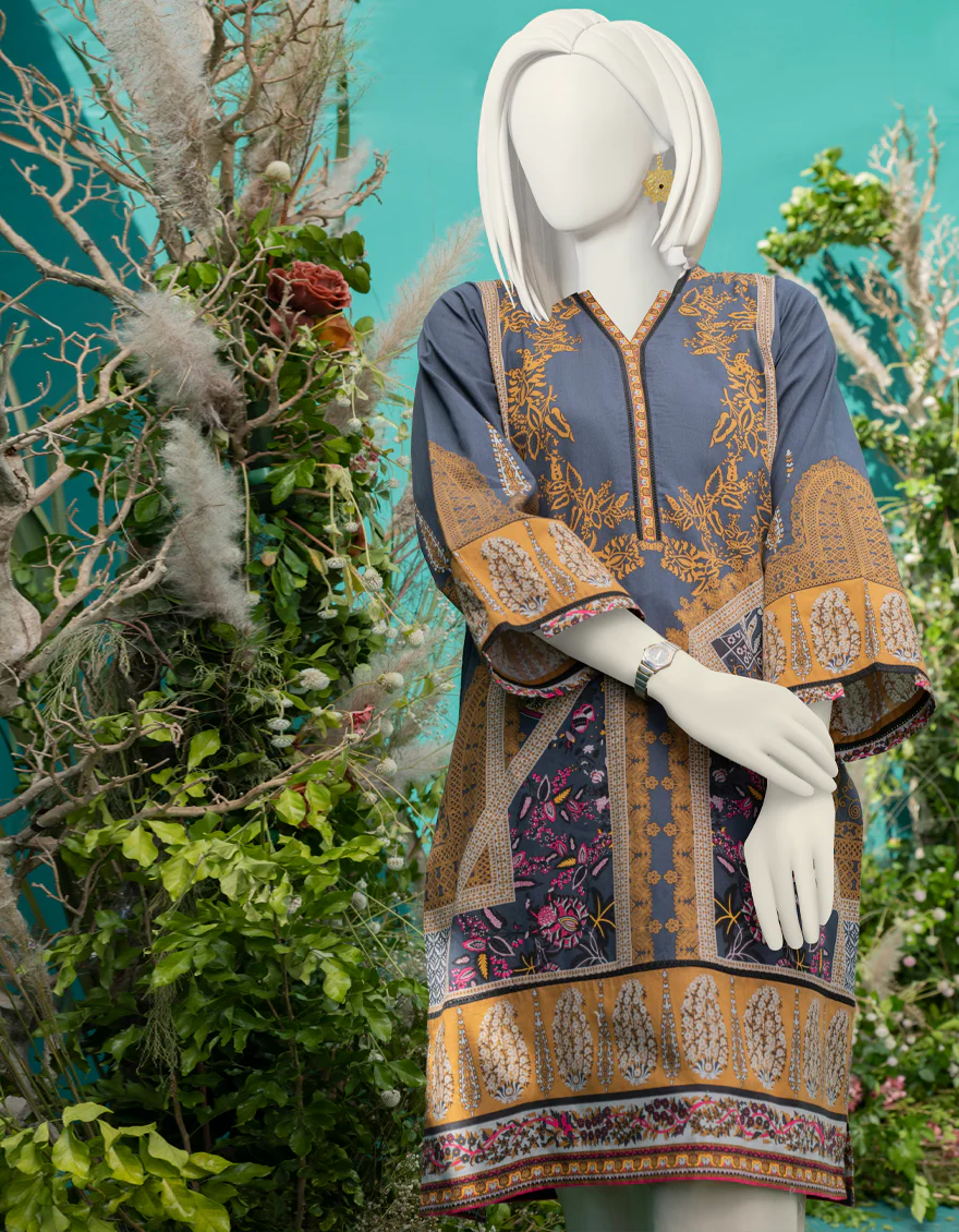 BLUE LAWN KURTI | JJLK-W-JWS-US-22-3042 FB/TAUPE-B - Image 4