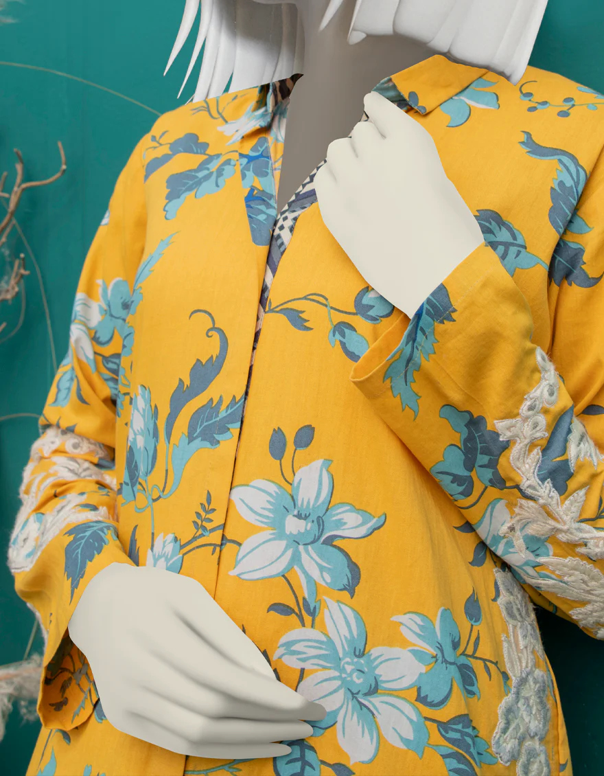 YELLOW LAWN KURTI | JJLK-W-JWS-US-22-3044 FB/MAJESTY - Image 3