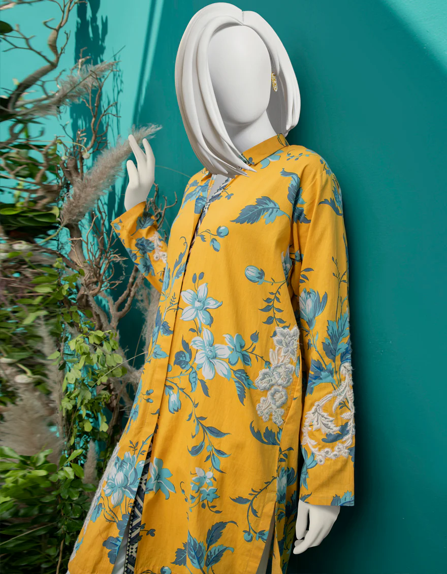 YELLOW LAWN KURTI | JJLK-W-JWS-US-22-3044 FB/MAJESTY - Image 4