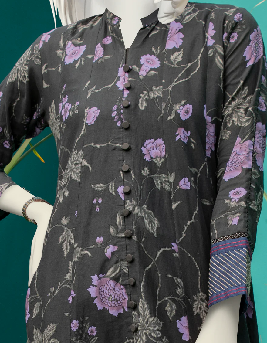 GREY LAWN KURTI | JJLK-W-JWS-US-22-3045 FB/MARIGOLD - Image 3