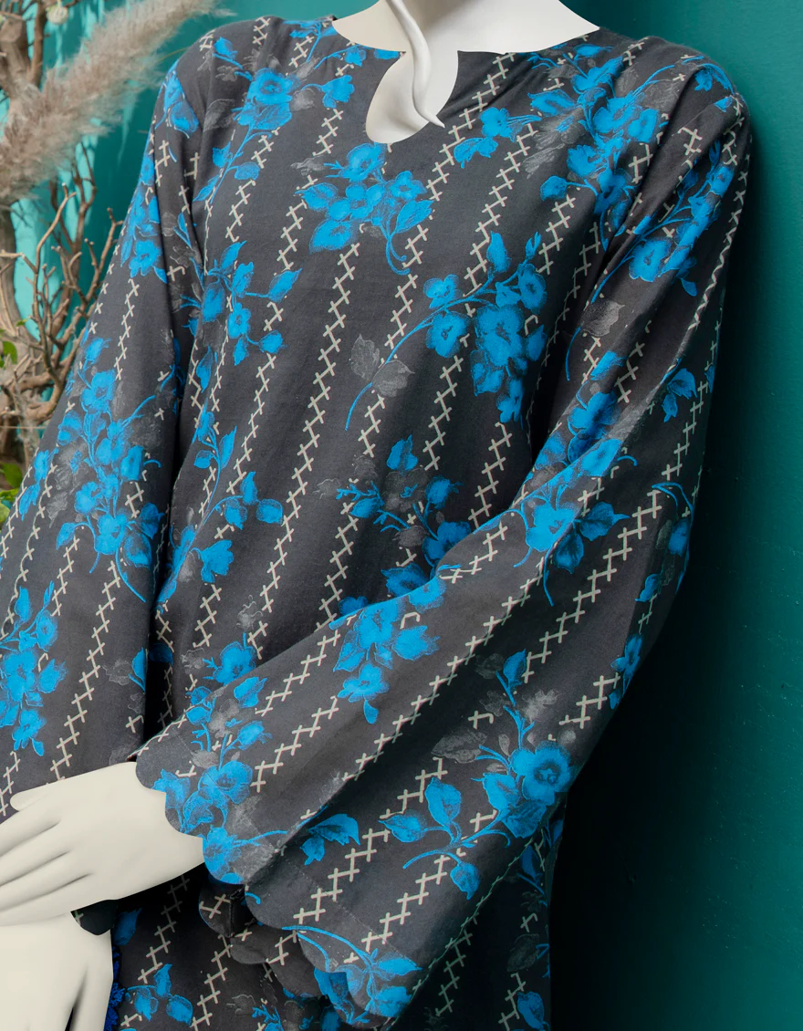 CHARCOAL LAWN KURTI | JJLK-W-JWS-US-22-3046 FB/LINEN - Image 3