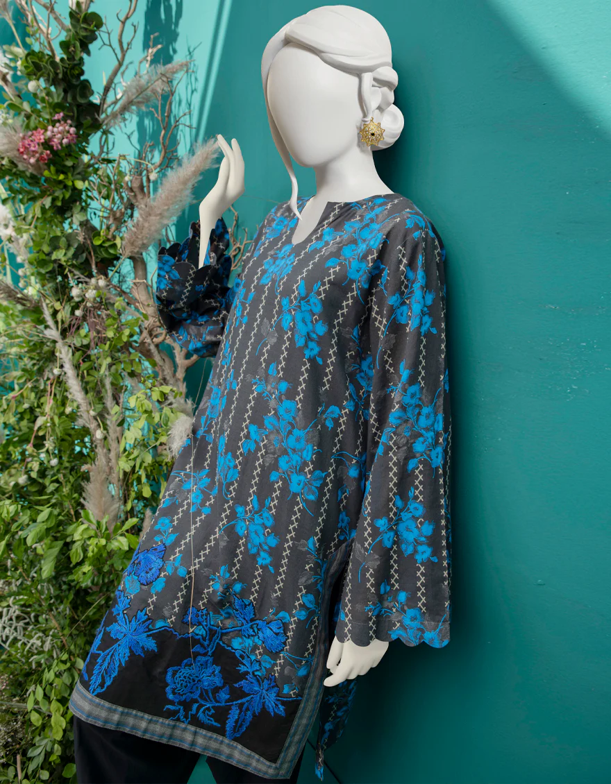 CHARCOAL LAWN KURTI | JJLK-W-JWS-US-22-3046 FB/LINEN - Image 4
