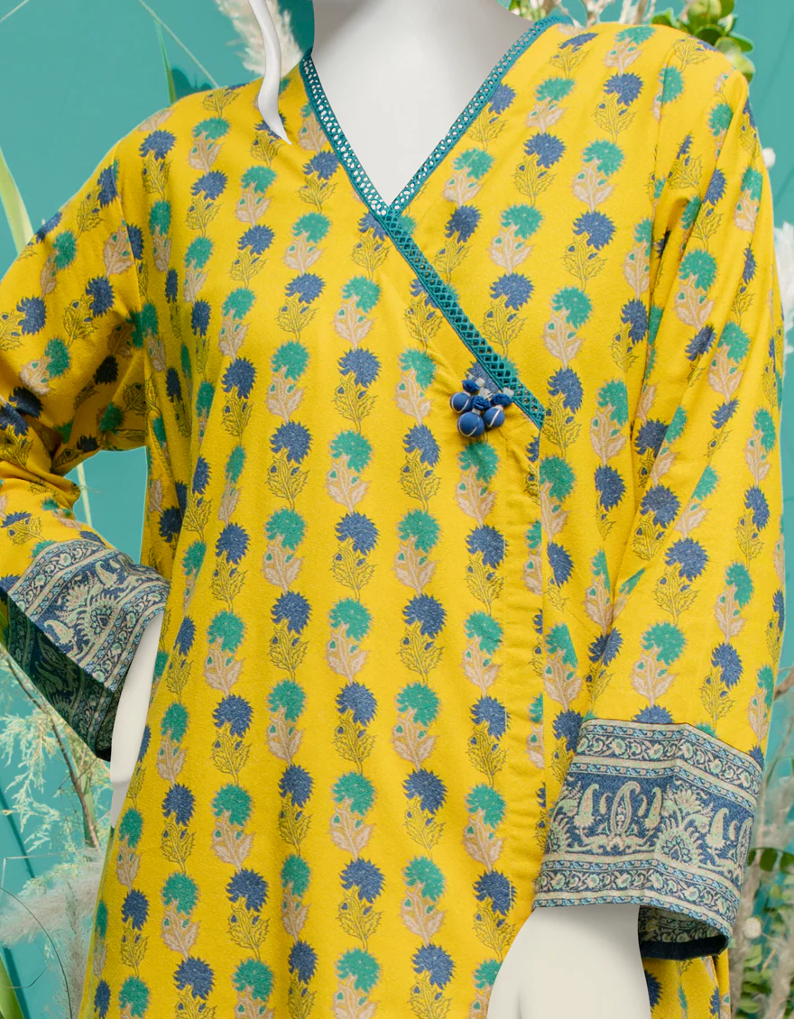 YELLOW KARANDI KURTI | JJLK-W-JWS-US-22-3049 FB/HAZE-C - Image 3